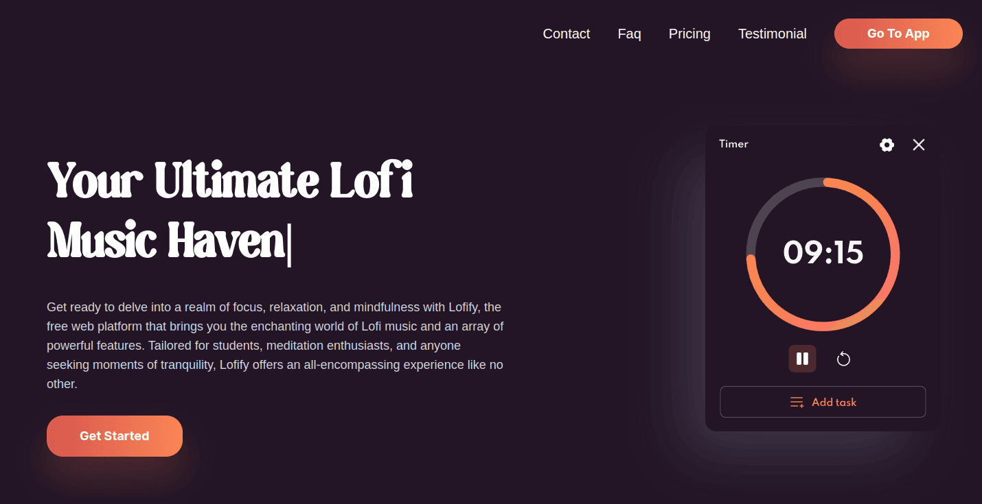 screenshot of Lofify.app project